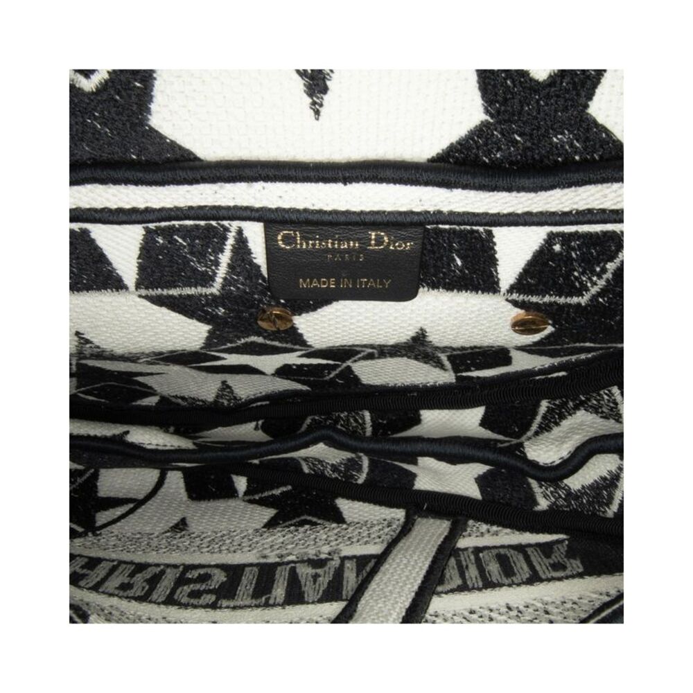 Pre Loved Dior Stars Embroidered Canvas Saddle Bag - Picture 6 of 8